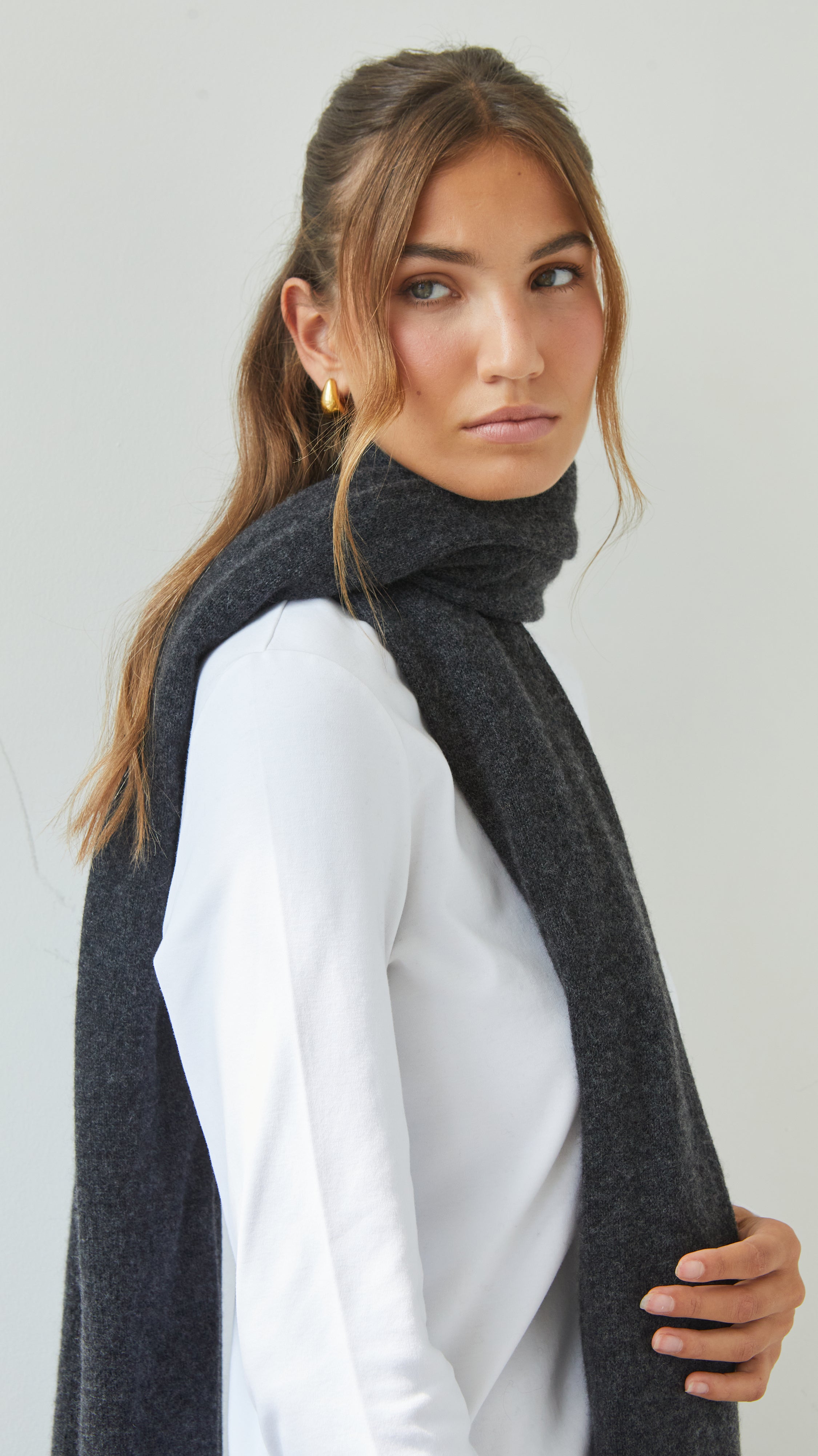 Cashmere Travel Wrap - Dark Grey Melange