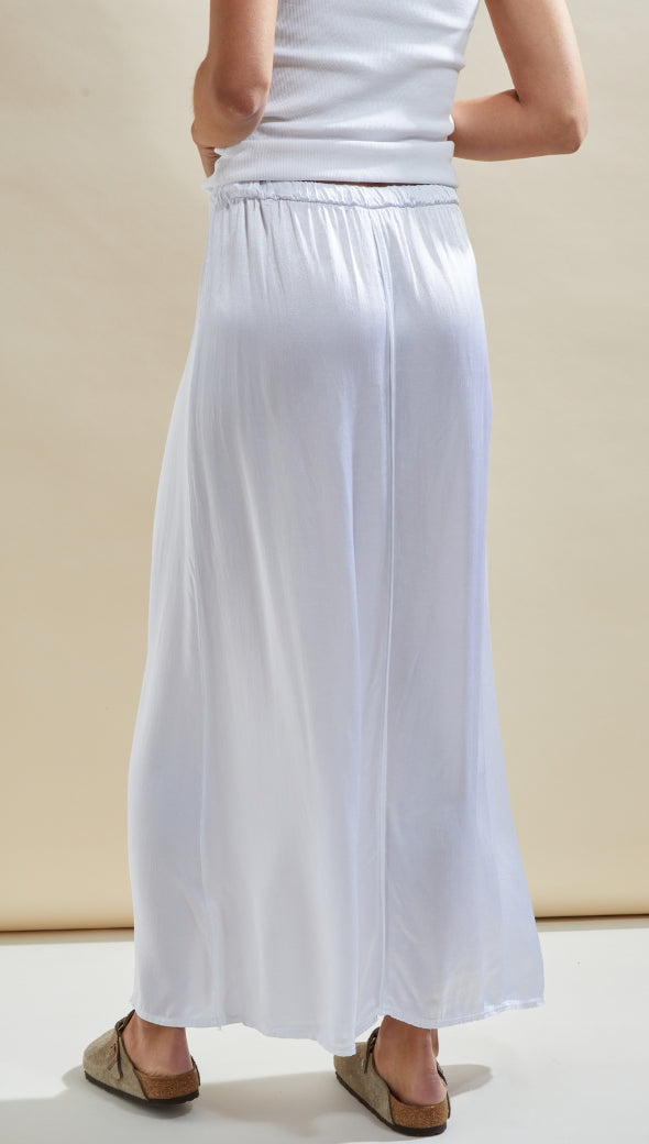 Phoebe Satin Skirt - White