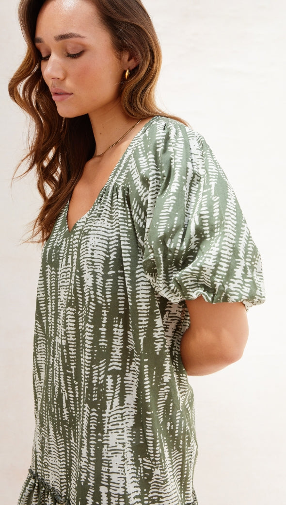 Tia Short Dress - Forest And Cloud