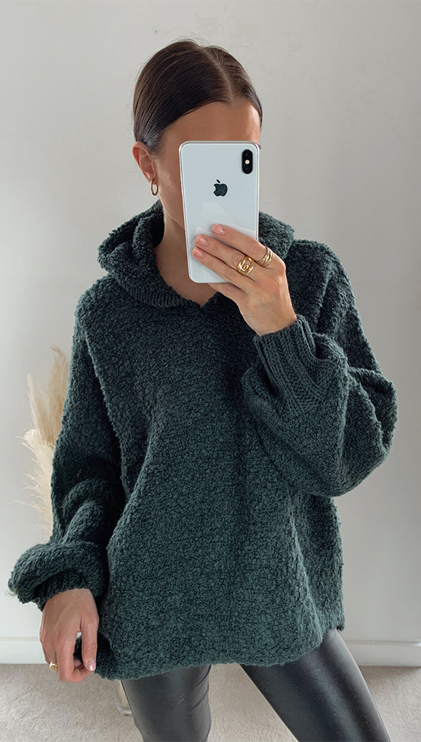 Giorgia Alpaca Sweater - Deep Green