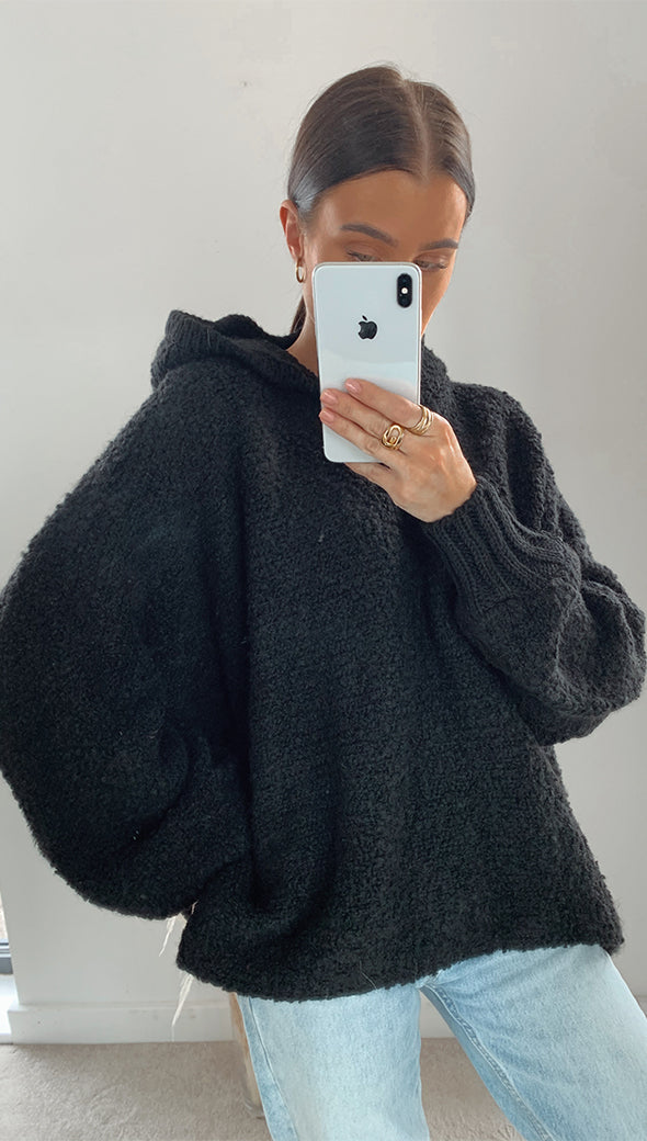 Giorgia Alpaca Sweater - Black