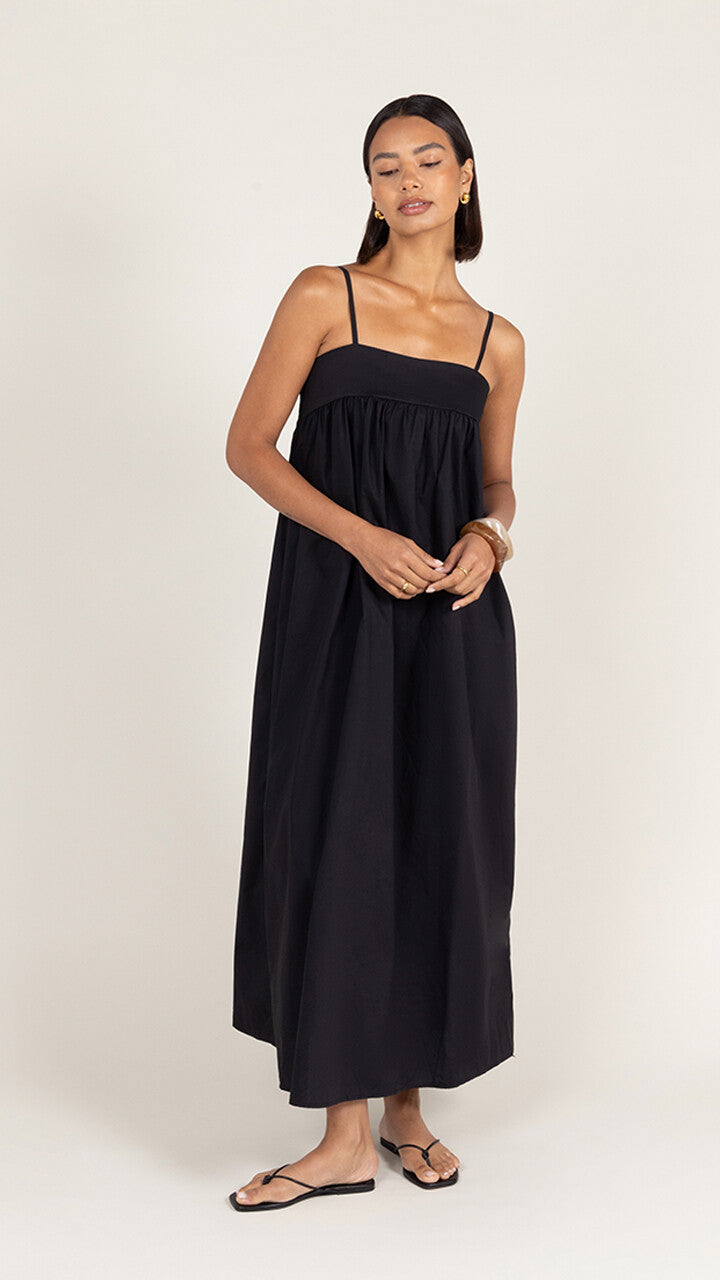Tara Cotton  Dress - Black