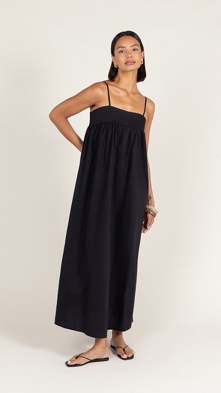 Tara Cotton  Dress - Black