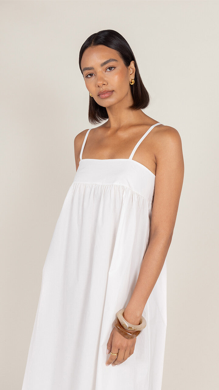 Tara Cotton  Dress - White