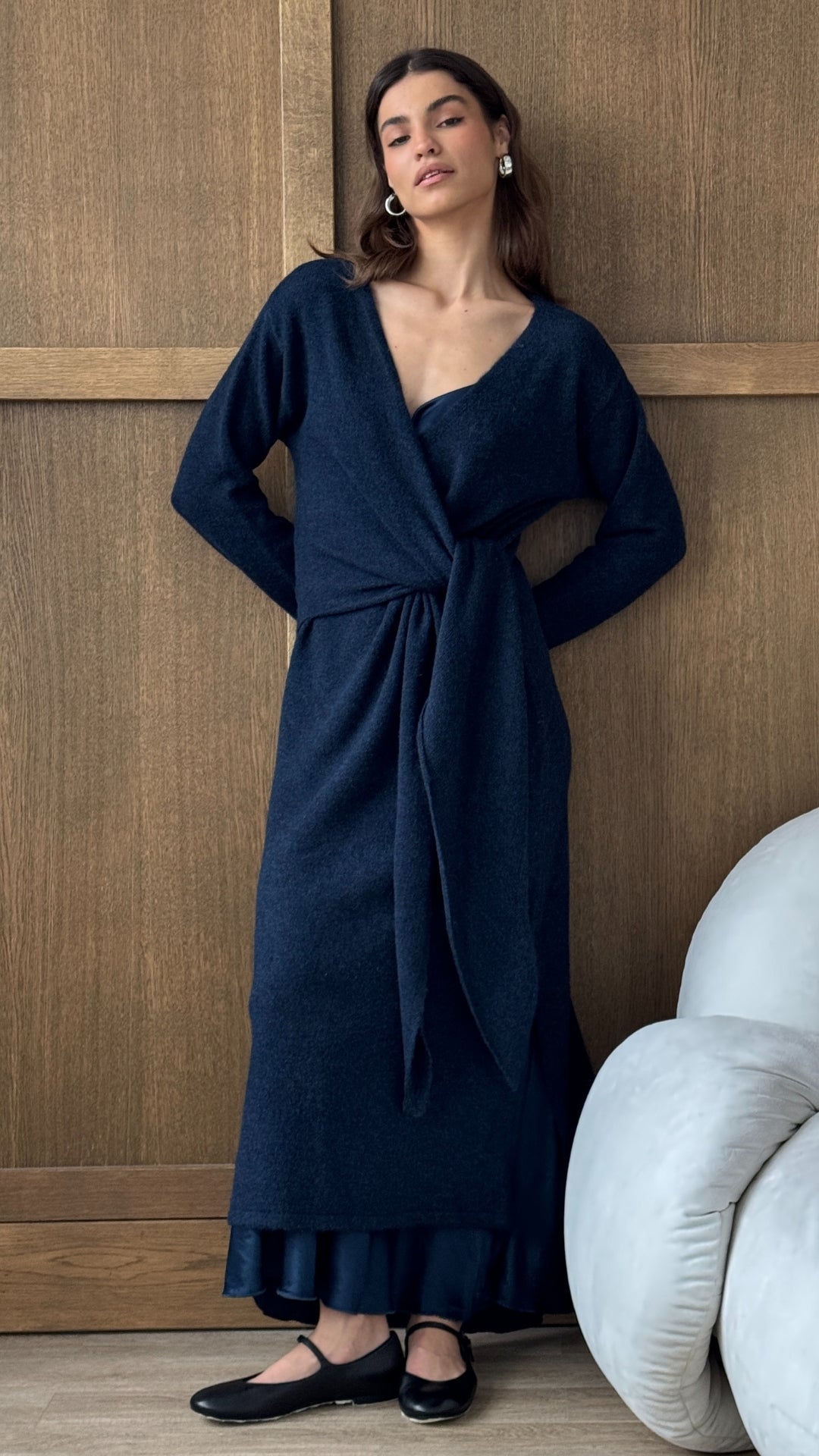 Keira Knit Wrap Dress - Midnight