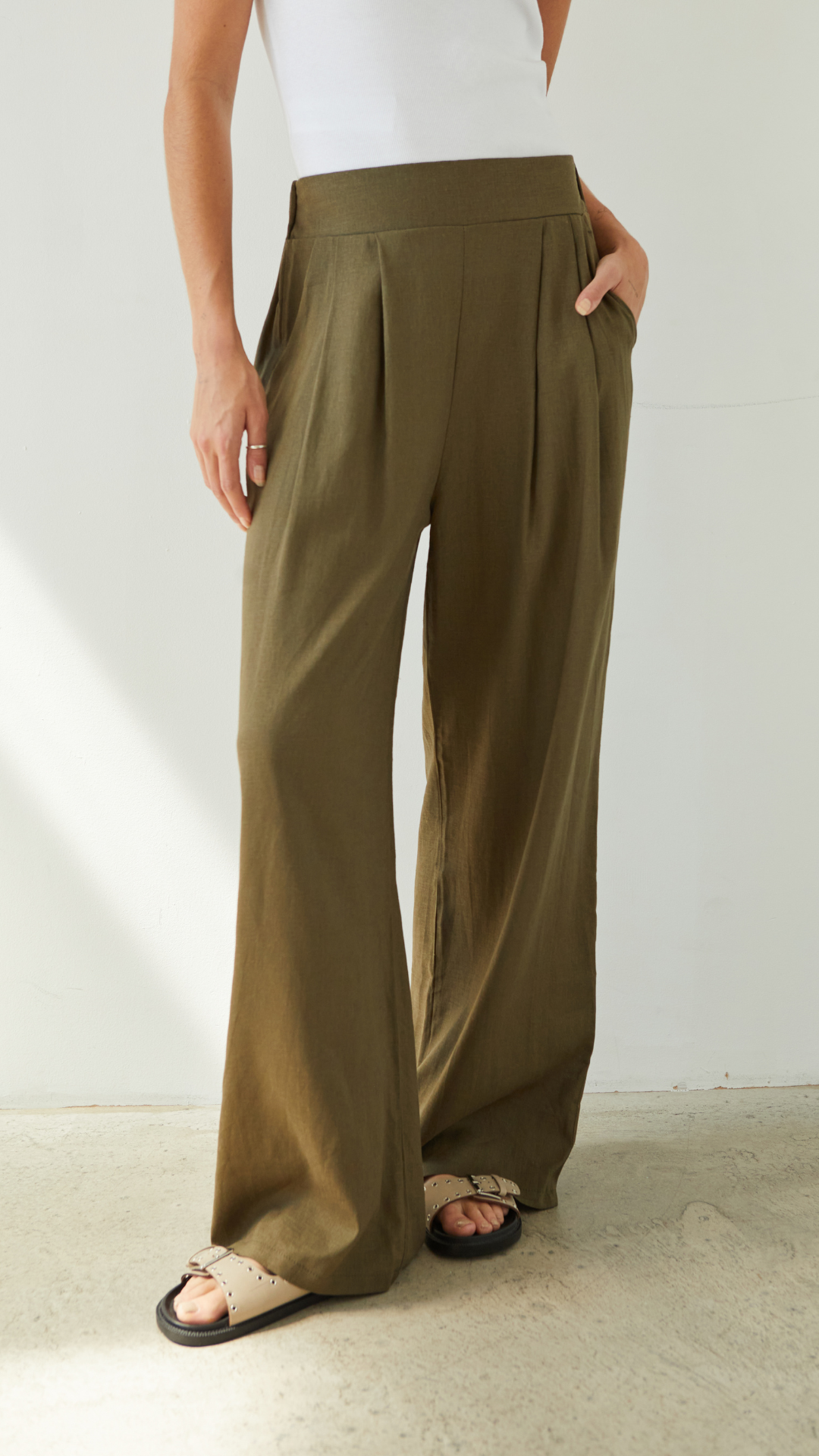 Alexis Linen Trousers - Khaki