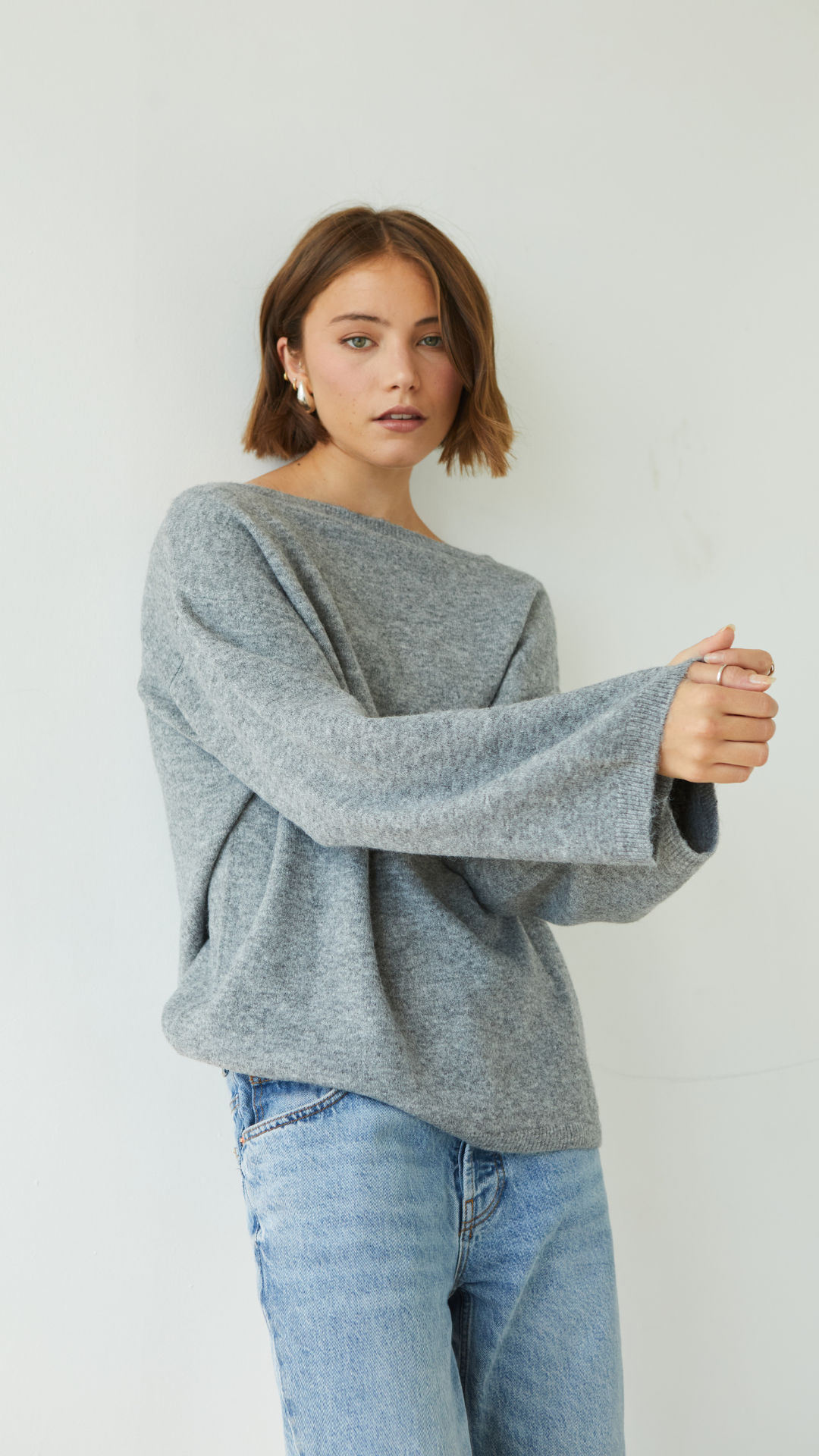 Erin Reversible Sweater - Grey