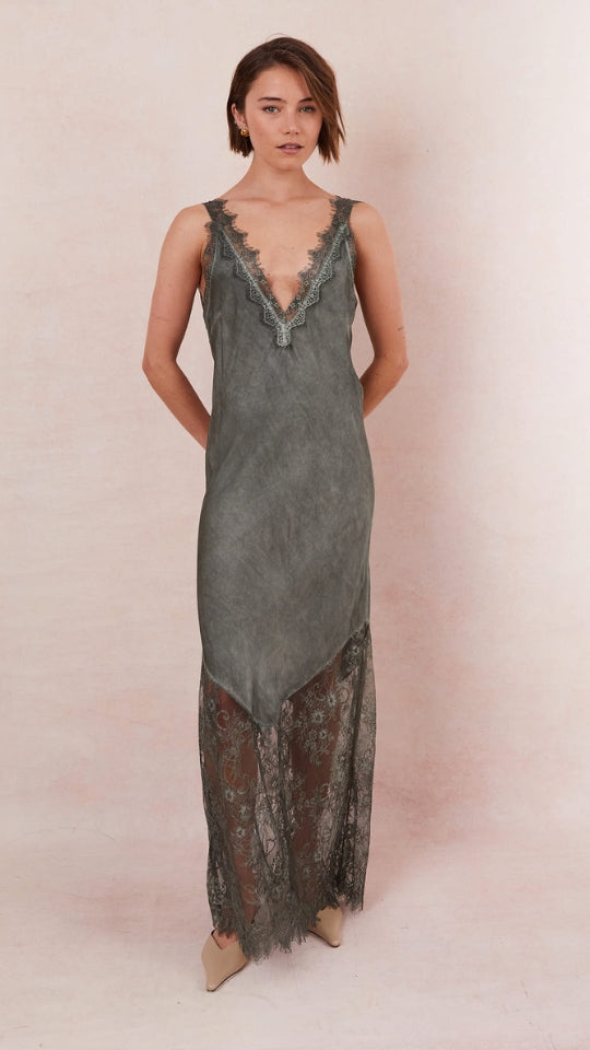 Solange Slip Dress- Khaki