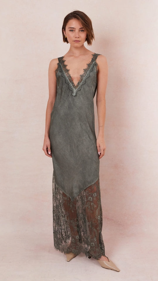 Solange Slip Dress- Khaki