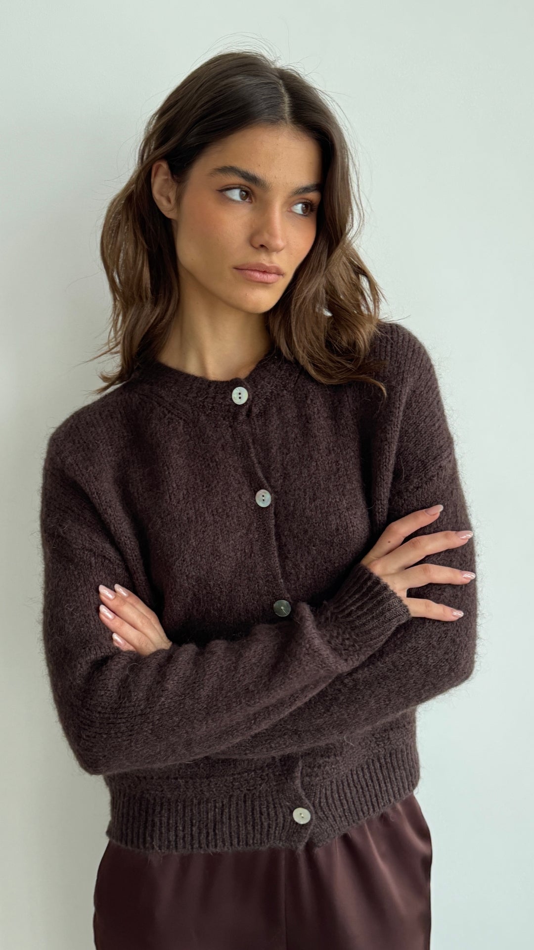 Reyna Cardigan - Dark Espresso
