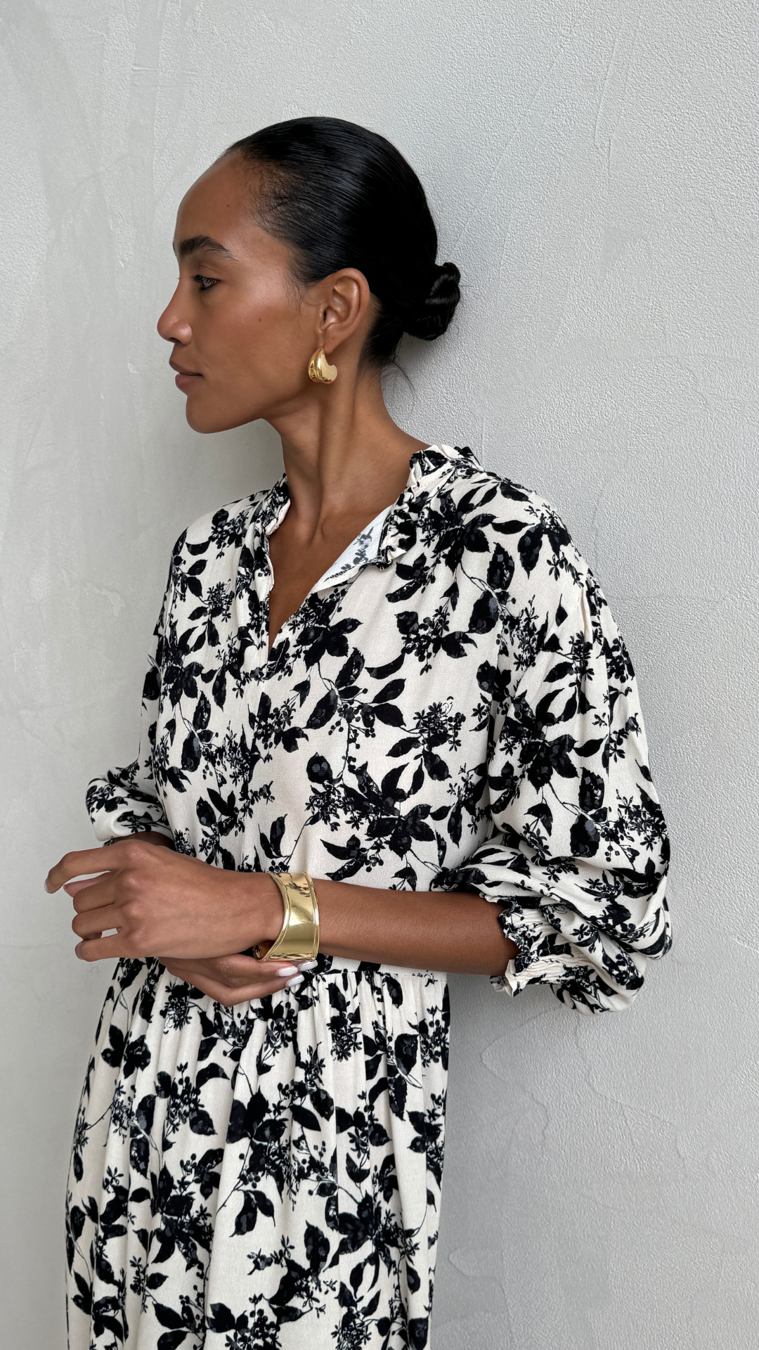 Olivia Dress - Black Floral Print