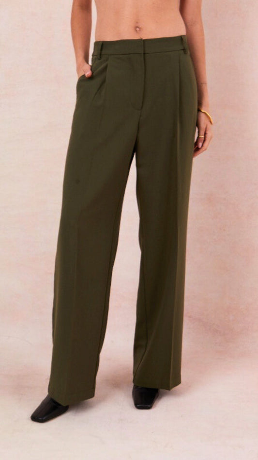 Nelly Crepe Trousers - Khaki