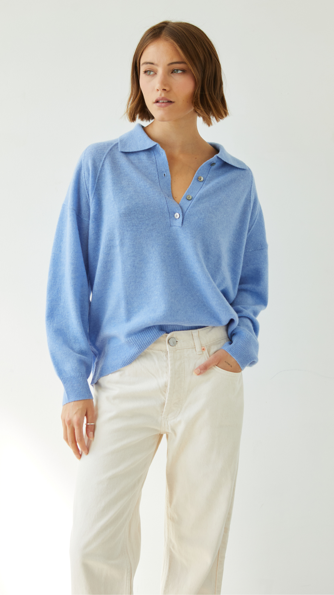 Caprice Cashmere Sweater - Sky Blue