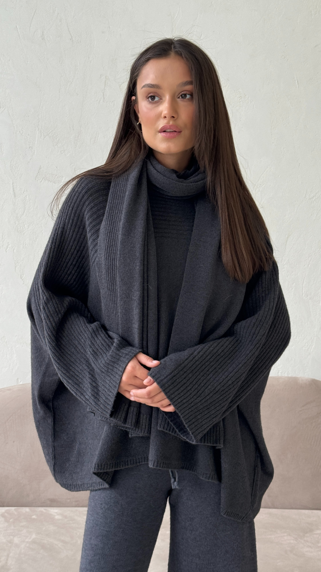 Cora Wrap Scarf - Anthracite