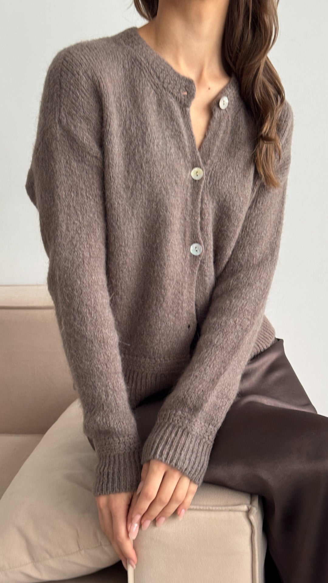 Reyna Cardigan - Mocha Mousse