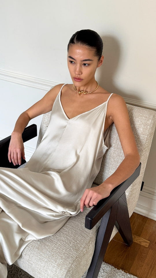 Natalie Satin Jumpsuit - Ivory