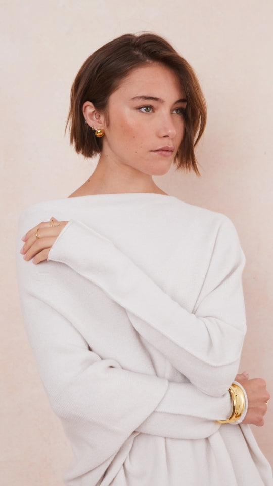 Natalie Asymmetric Sweater - Ivory