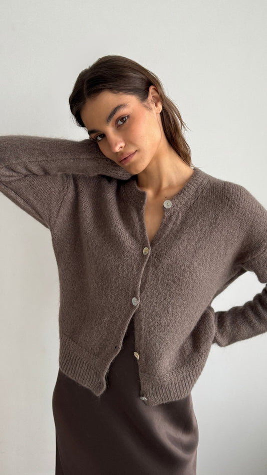 Reyna Cardigan - Mocha Mousse