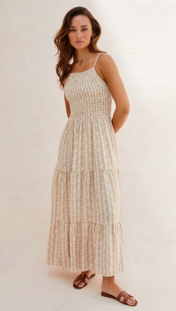 Zoya Dress - Cappuccino Print