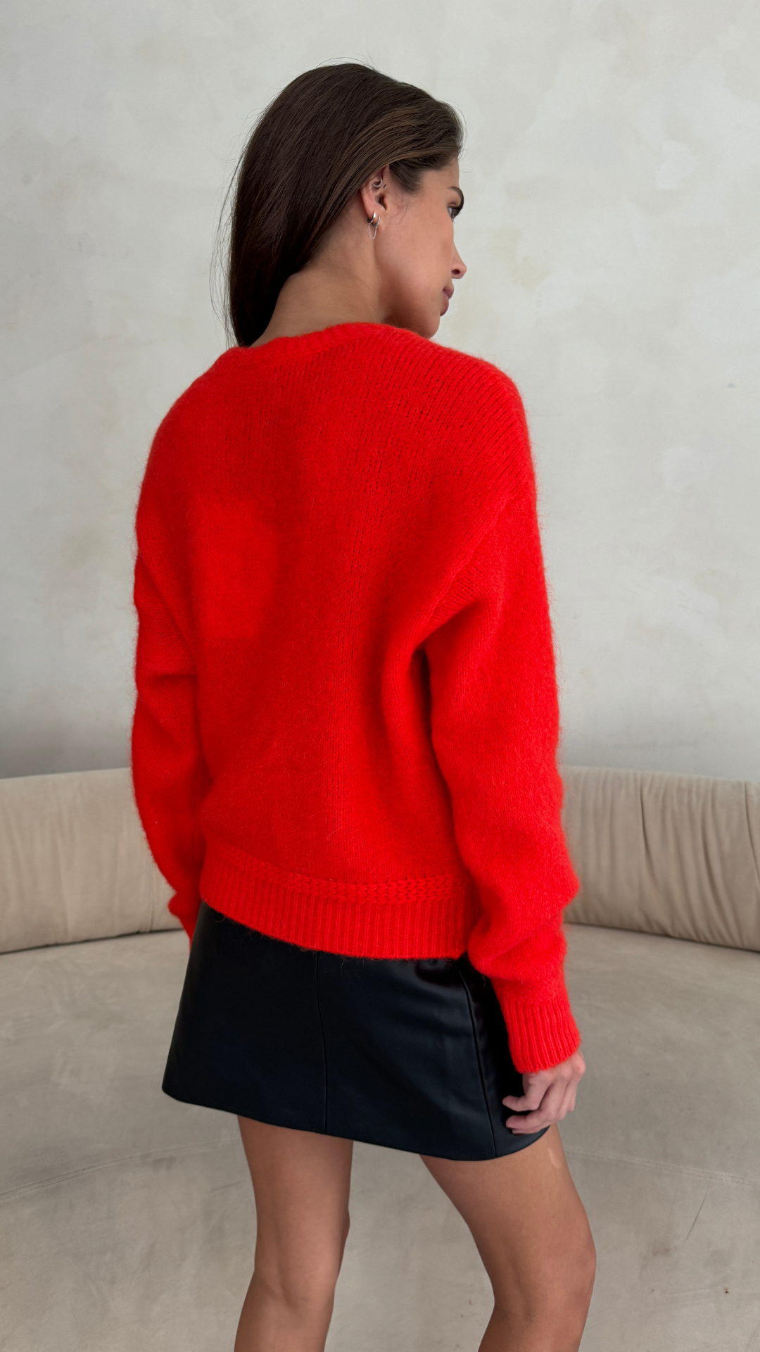 Reyna Cardigan - Pomegranate