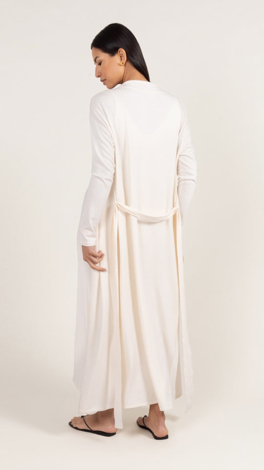 Sofia Long Line Cardigan - Ivory
