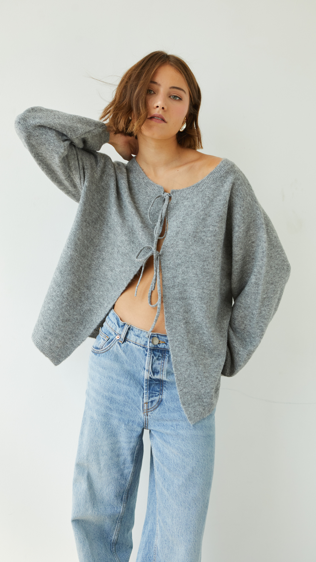Erin Reversible Sweater - Grey