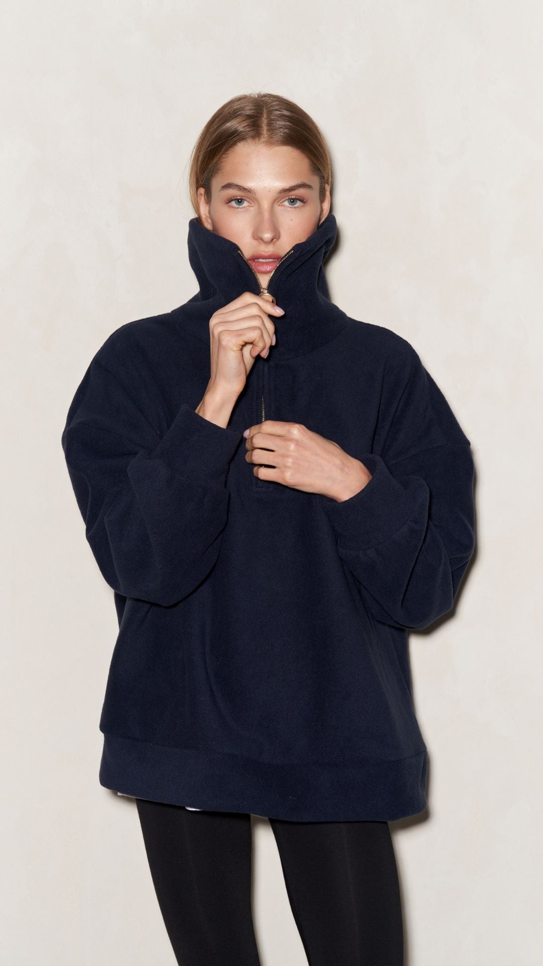 Sophie Half Zip Sweater - Navy