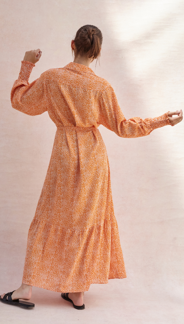 Alina Shirt Dress - Auburn Print