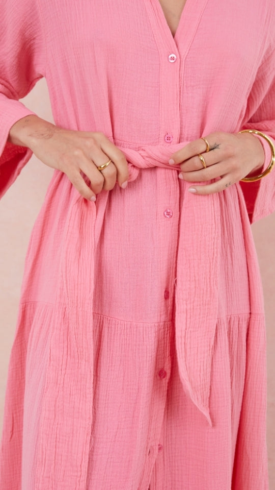 Marika Shirt Dress - Petunia