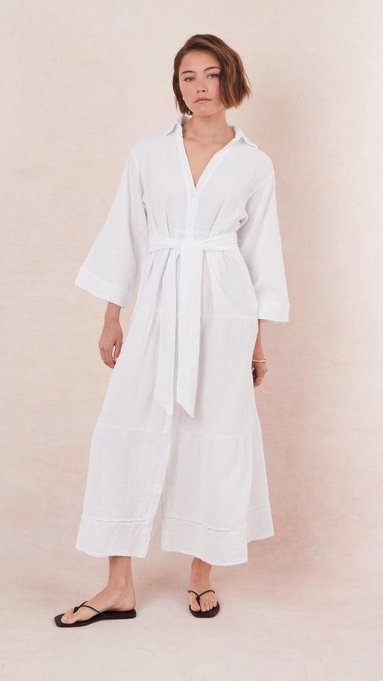 Marika Shirt Dress - White