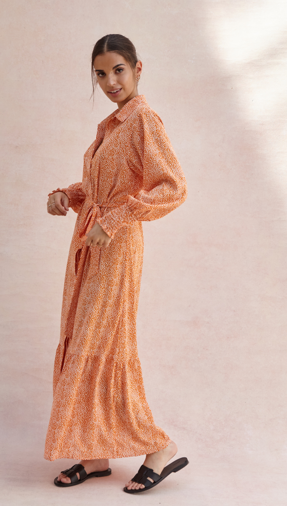 Alina Shirt Dress - Auburn Print