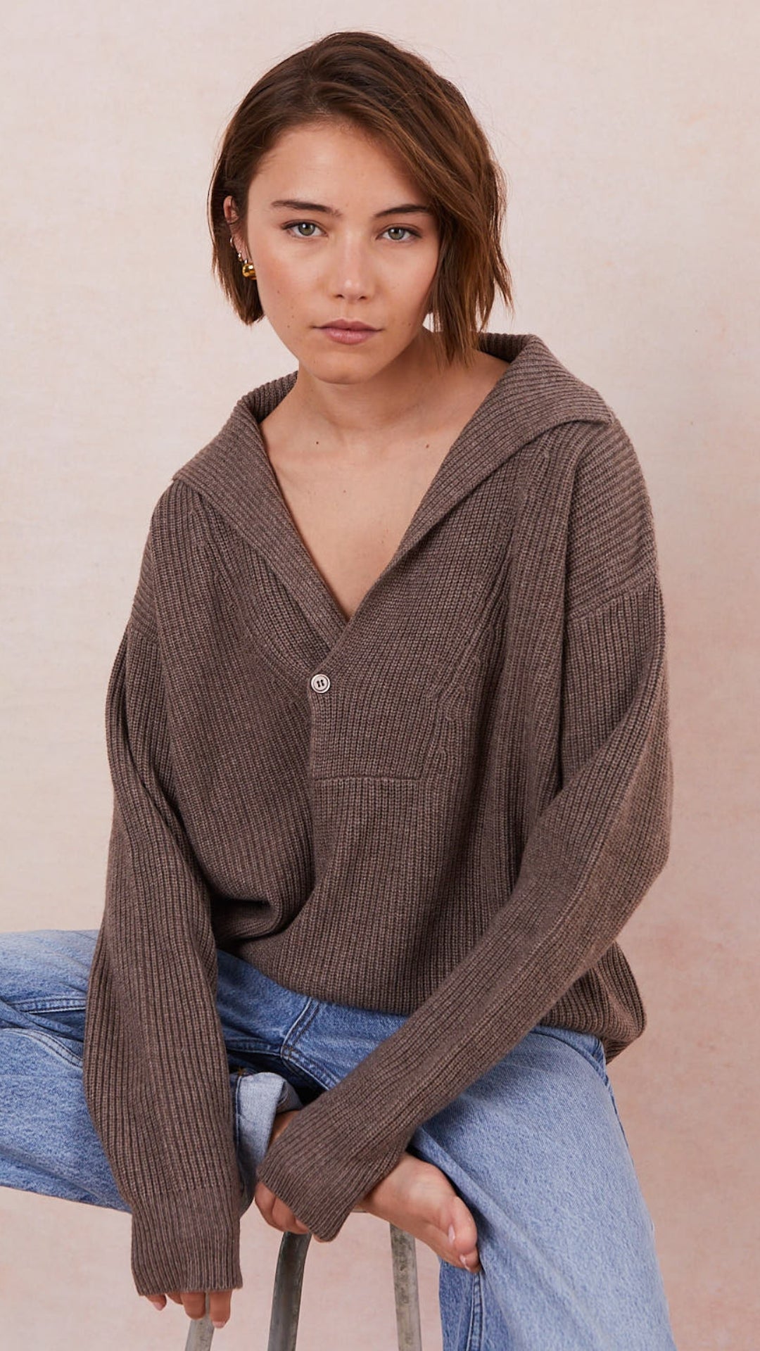 Quinn Cashmere Blend Sweater - Taupe