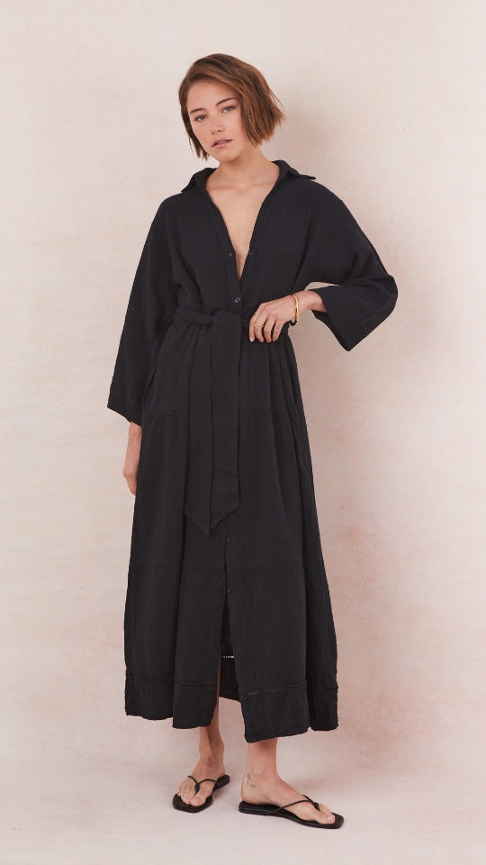 Marika Shirt Dress - Black