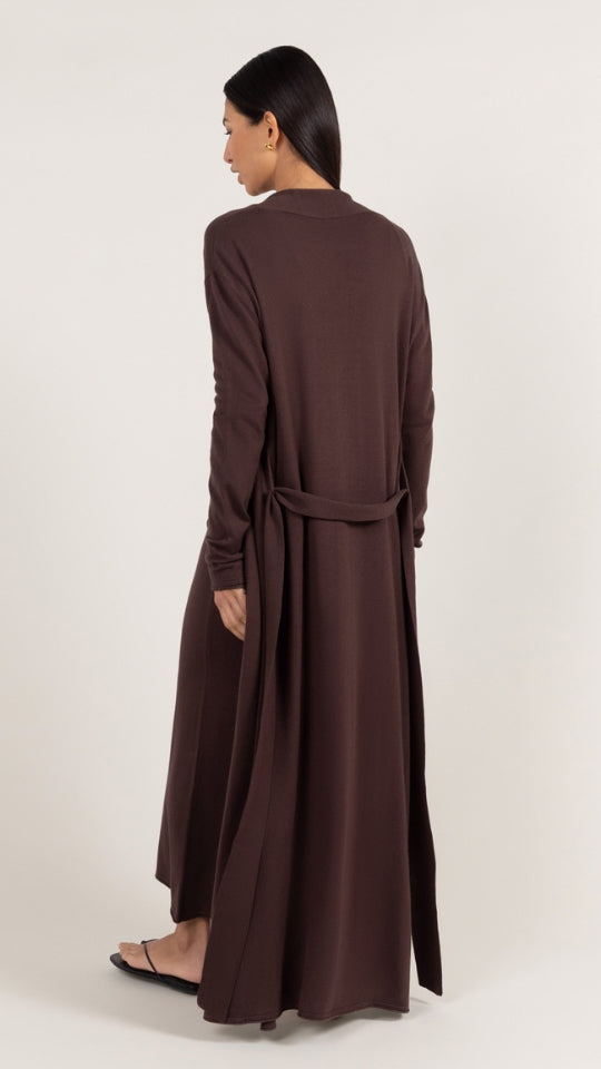 Sofia Long Line Cardigan - Dark Espresso