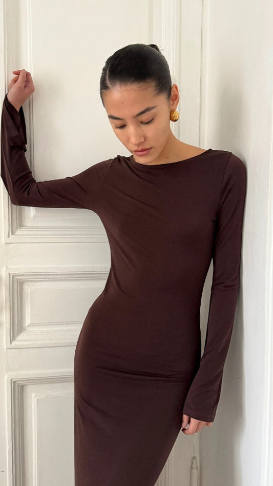 Allie Jersey Dress - Chocolate