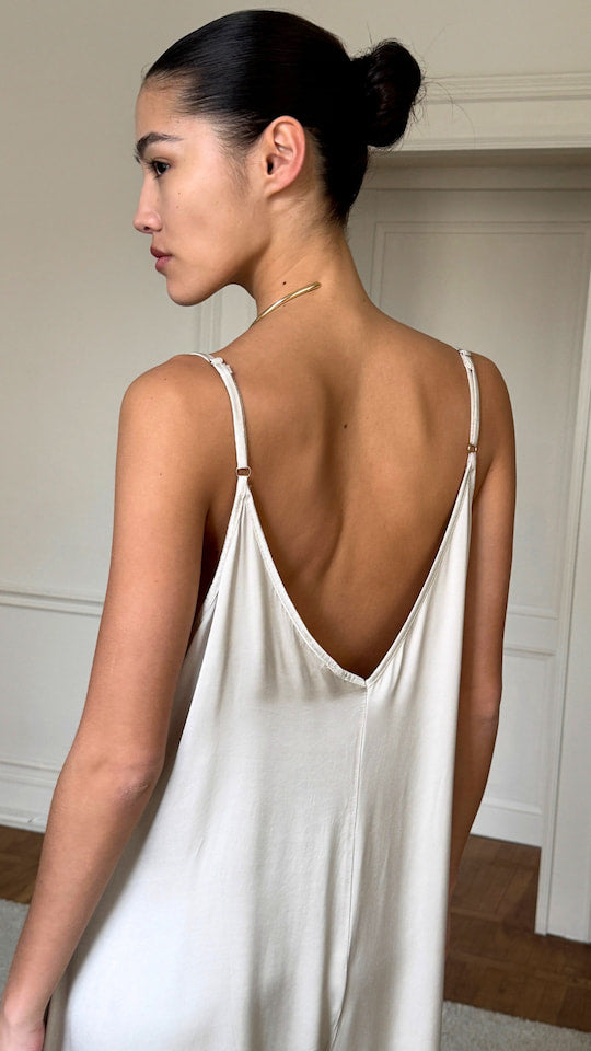 Natalie Satin Jumpsuit - Ivory