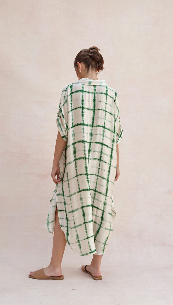 Marina Dress - Green Batik Print
