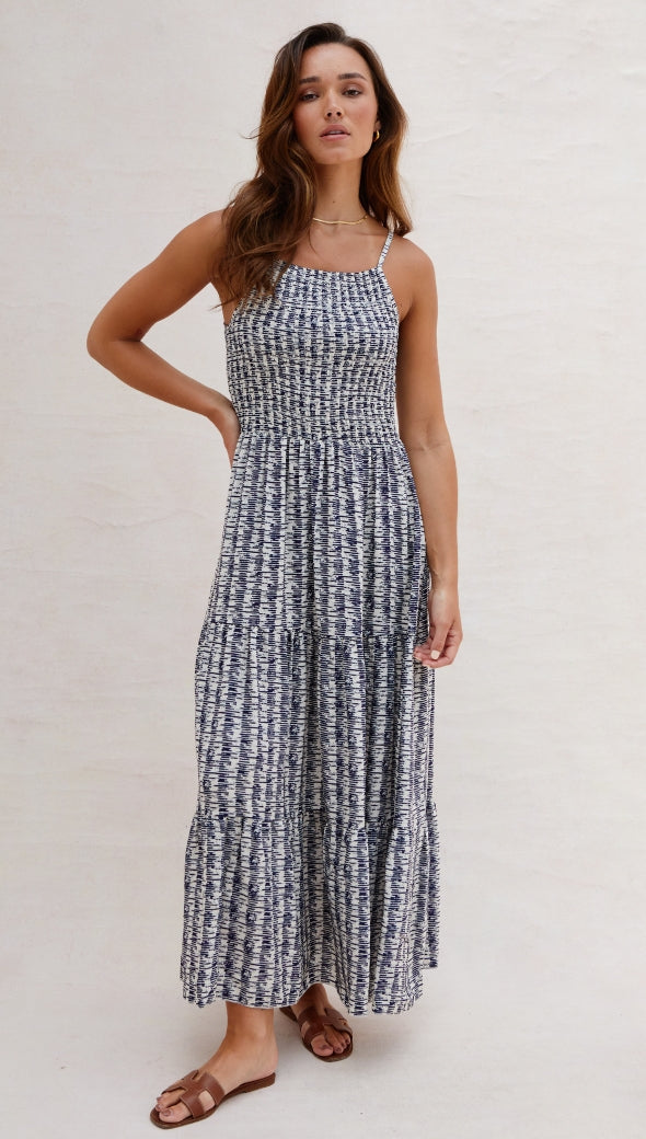 Zoya Dress - Navy Print