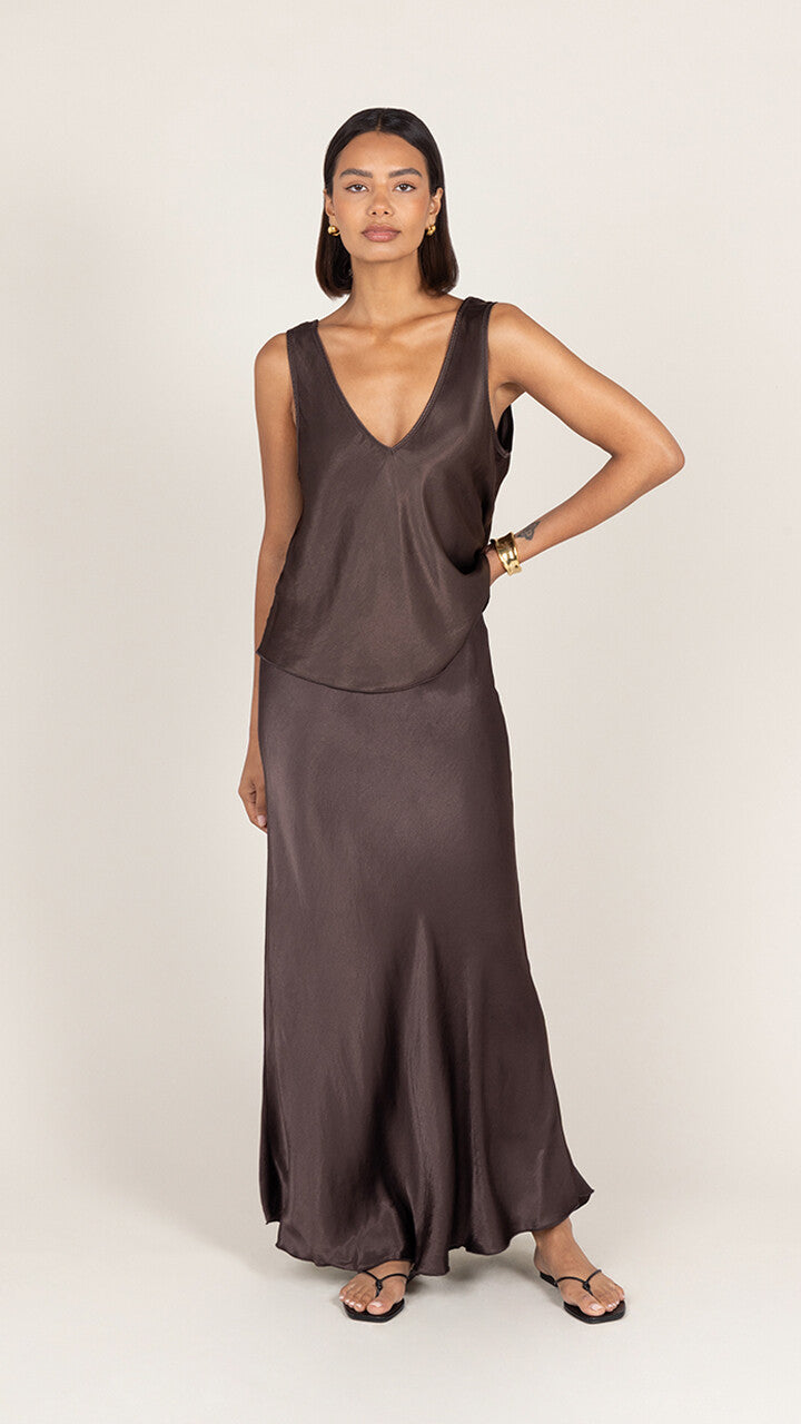 Maeve Satin Set - Dark Espresso