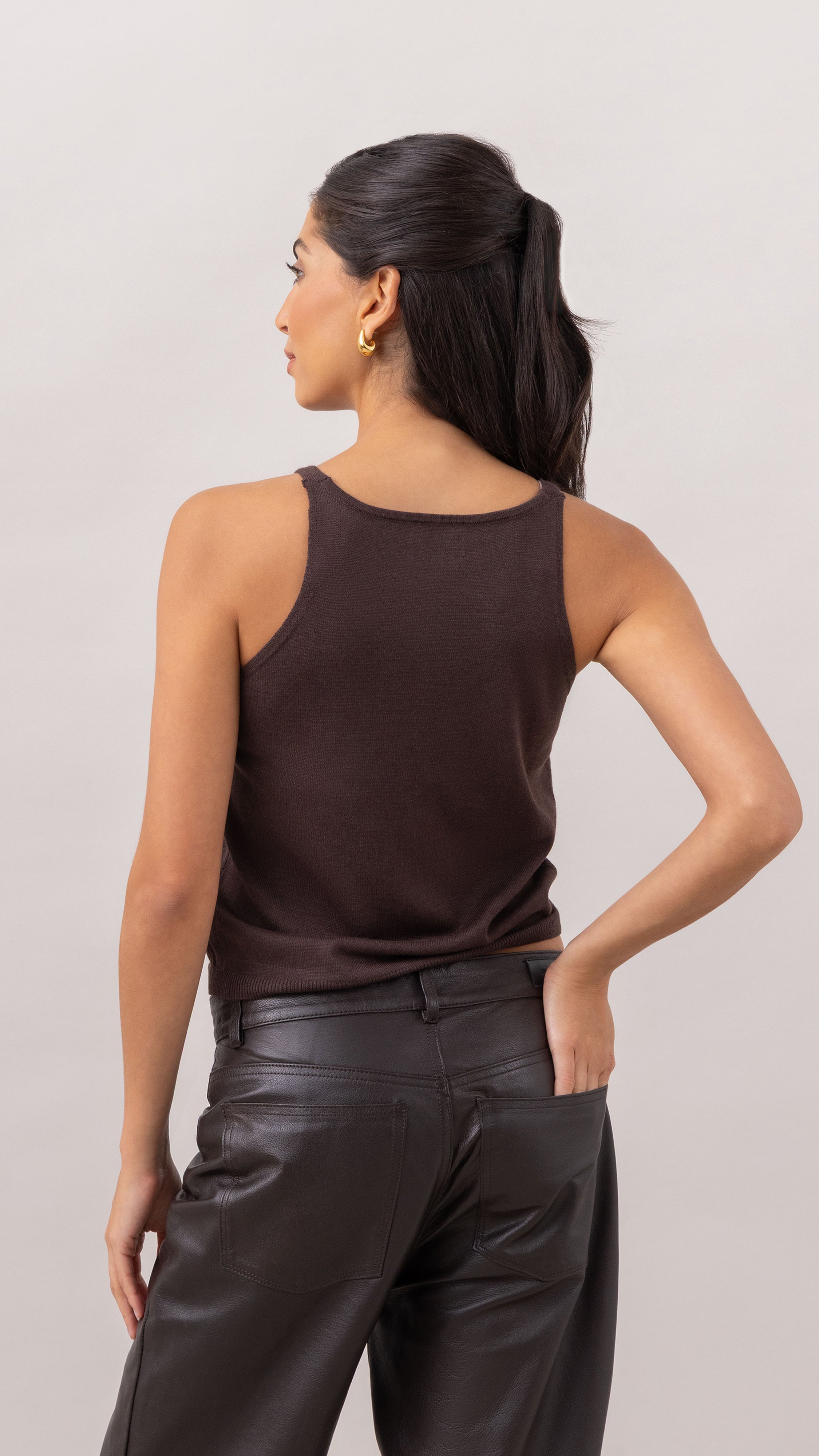 Kora Knitted Twin Set - Espresso