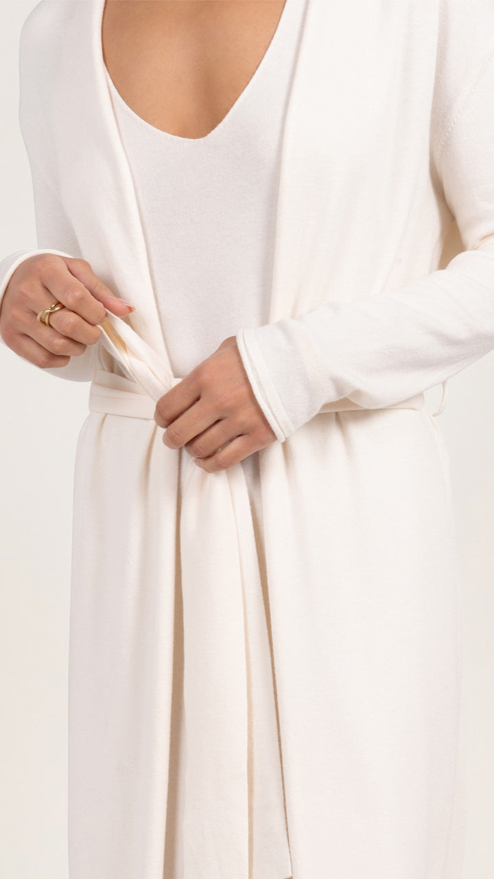 Sofia Long Line Cardigan - Ivory