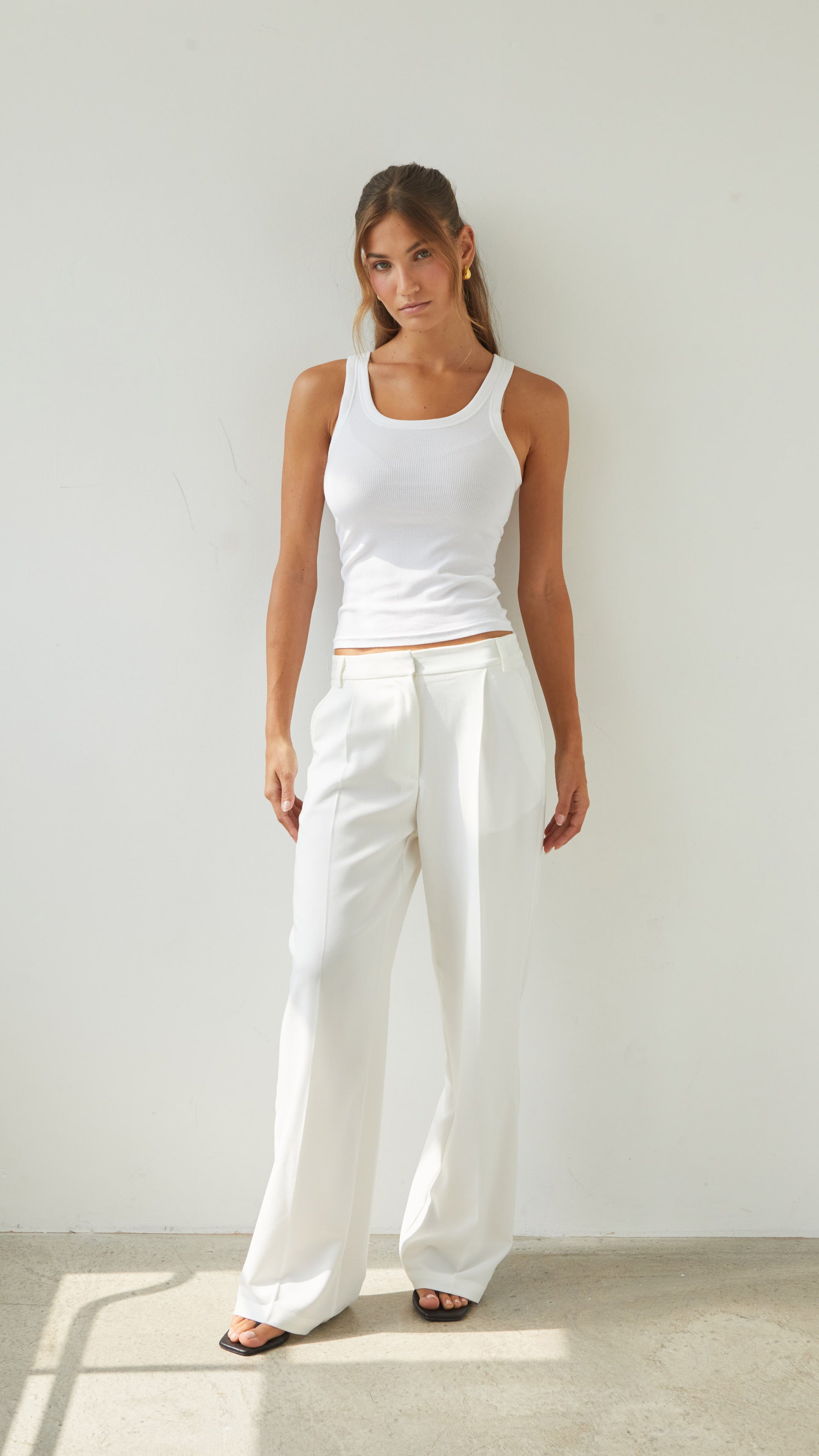 Nelly Crepe Trousers - White