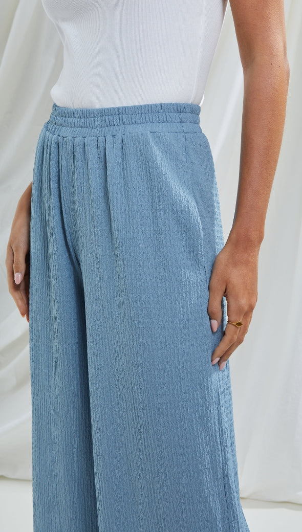 Tamara Wide Leg Trousers - Blue