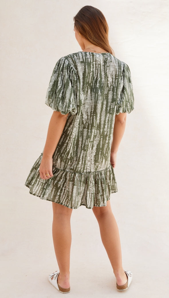 Tia Short Dress - Forest And Cloud